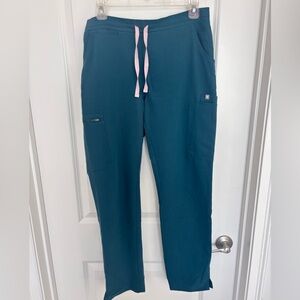 Teal Figs Scrub bottom Technical Pants with Pink Drawstring size Small